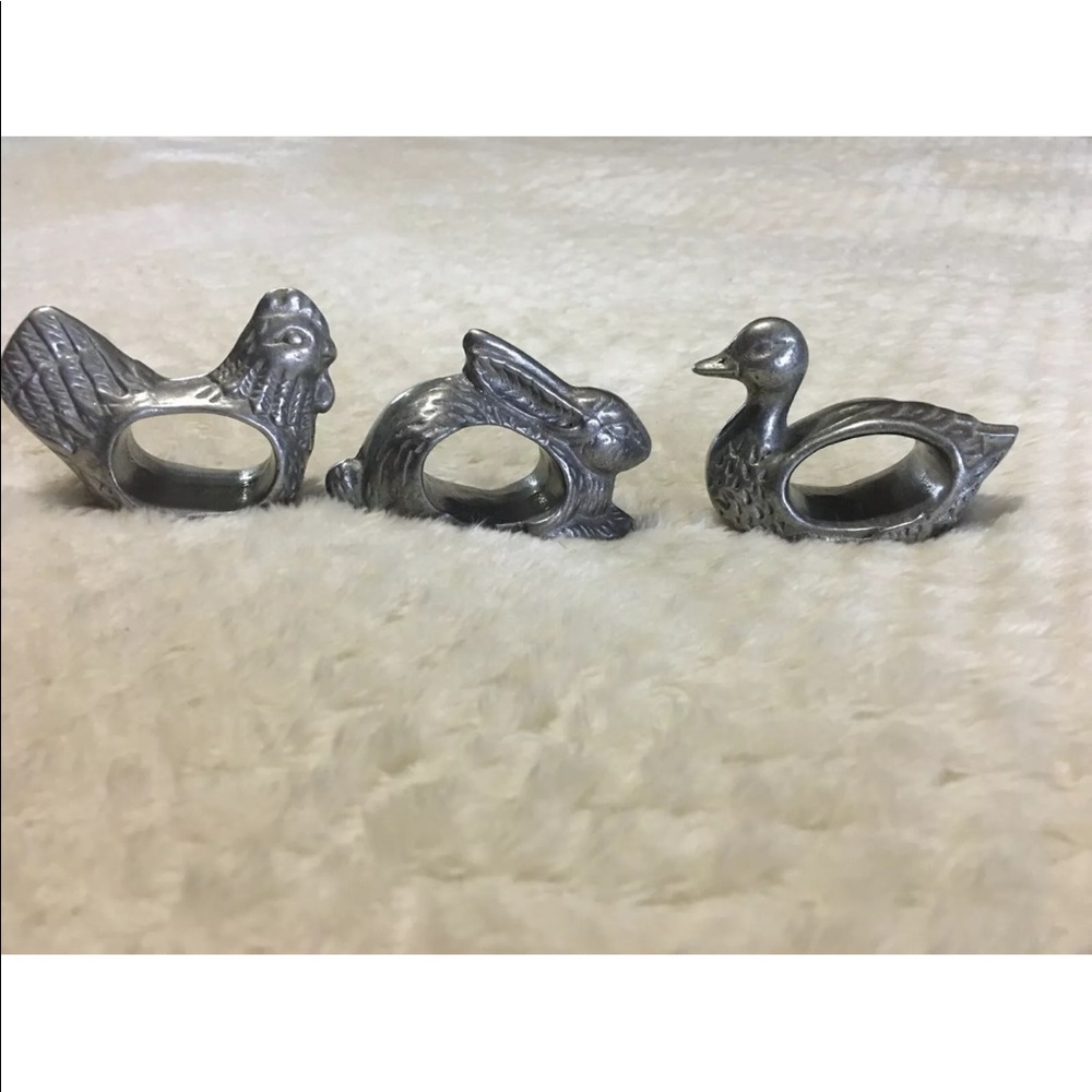 Vintage pewter napkin rings